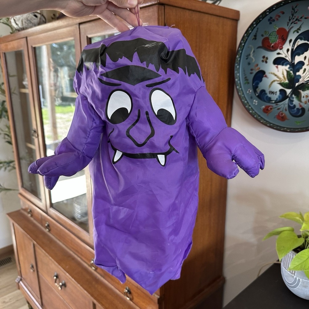 VTG 90's Halloween Hanging Silly Purple‎ Spring Frankenstein Monster Lantern